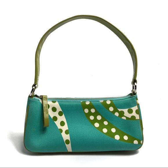 kate spade Handbags - Kate Spade Turquoise & Green Canvas & Leather Bag